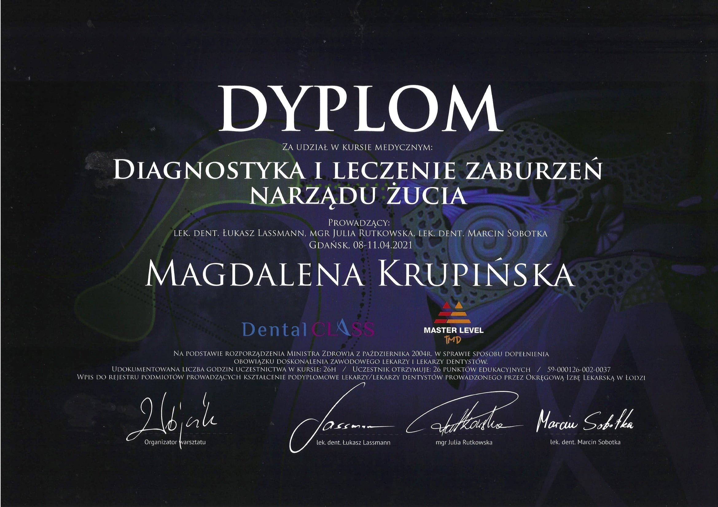 Magdalena Krupińska certyfikat 25