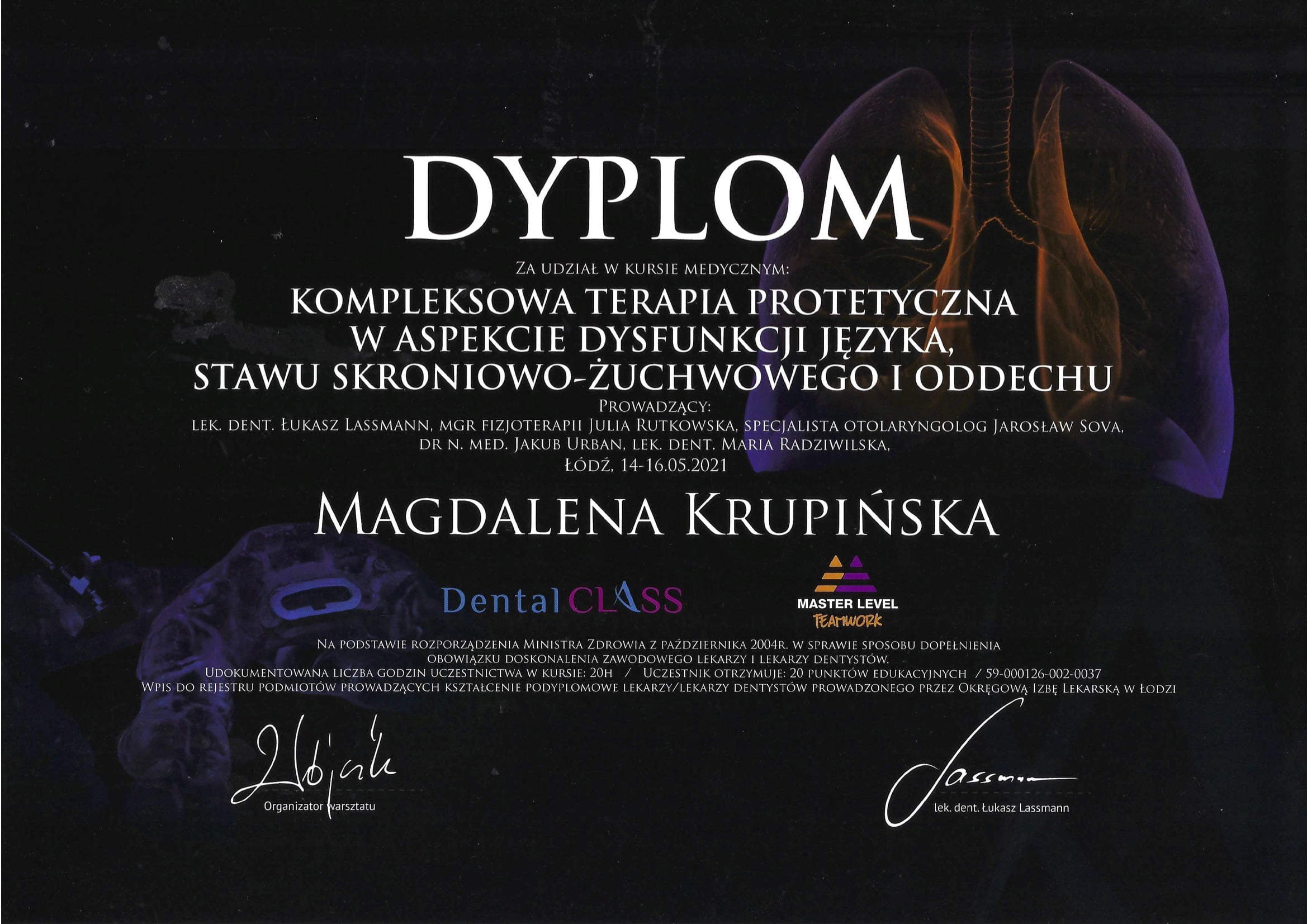 Magdalena Krupińska certyfikat 26
