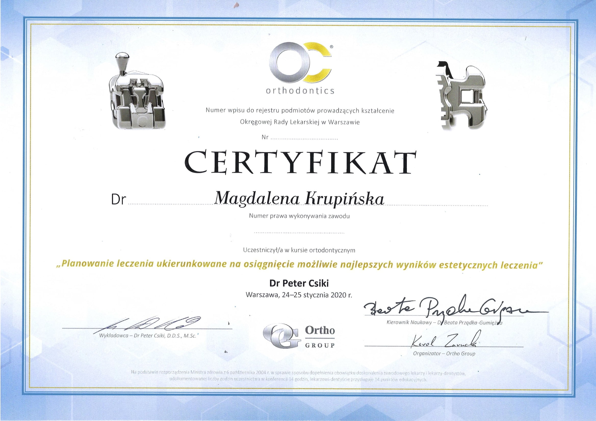 Magdalena Krupińska certyfikat 30
