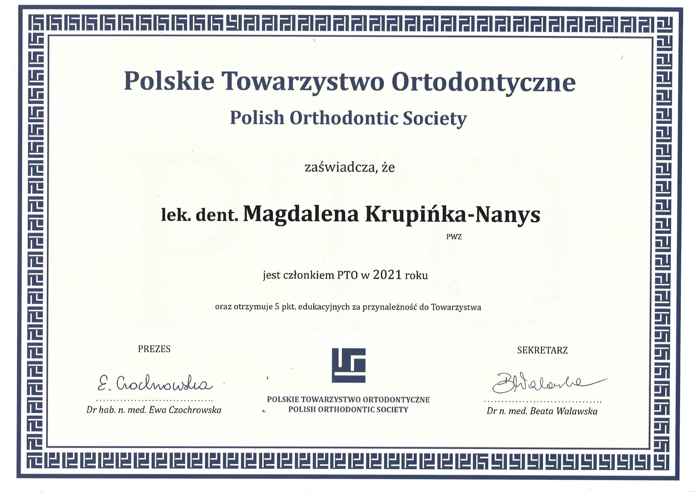 Magdalena Krupińska certyfikat 29