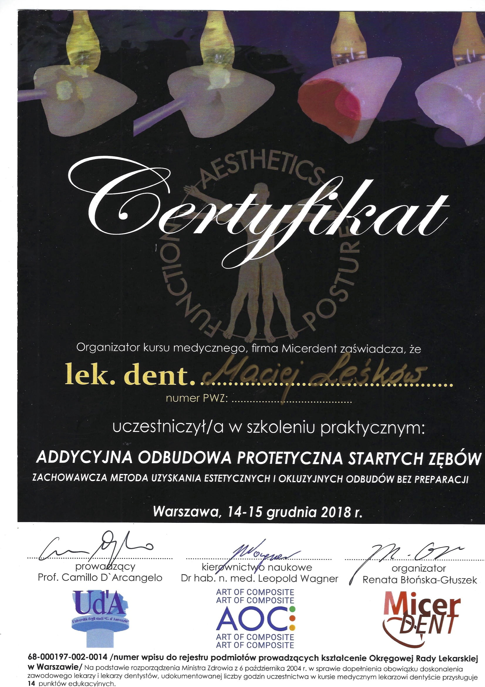 Maciej Leśków certyfikat 3