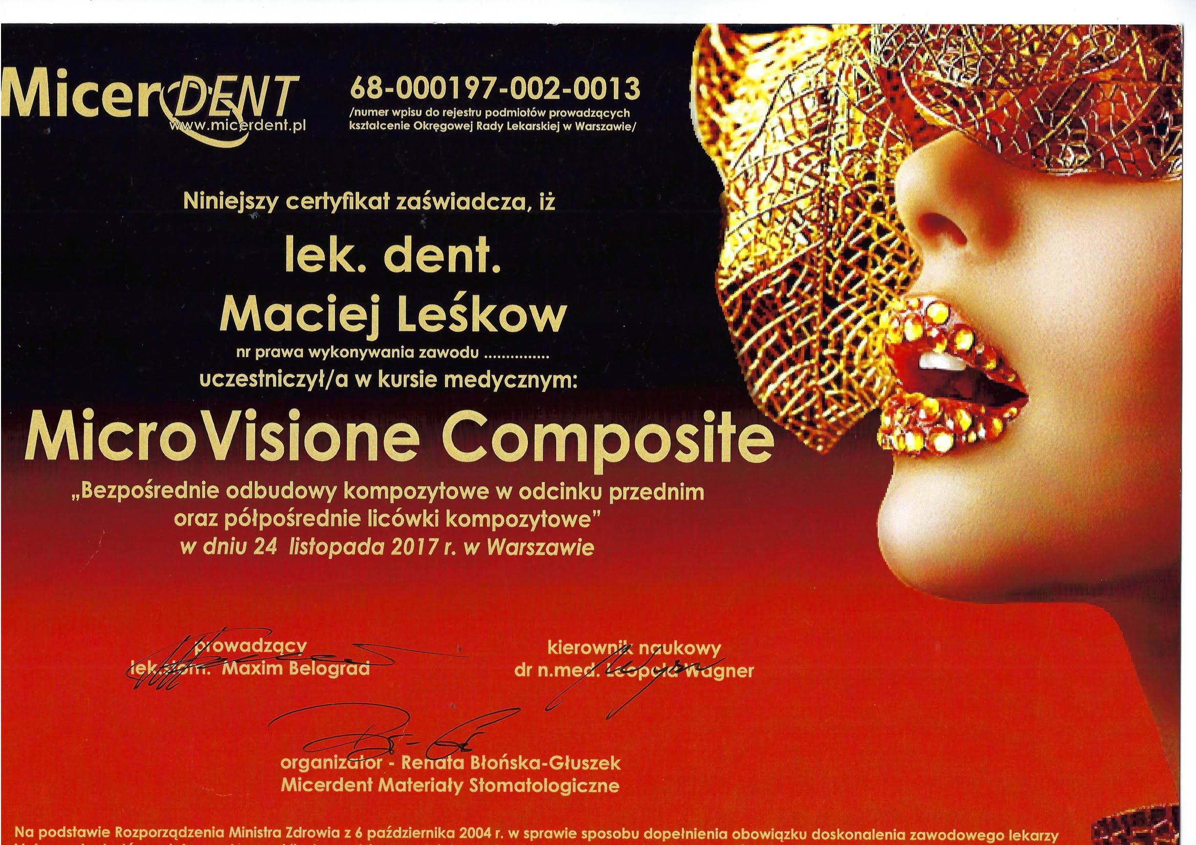 Maciej Leśków certyfikat 14