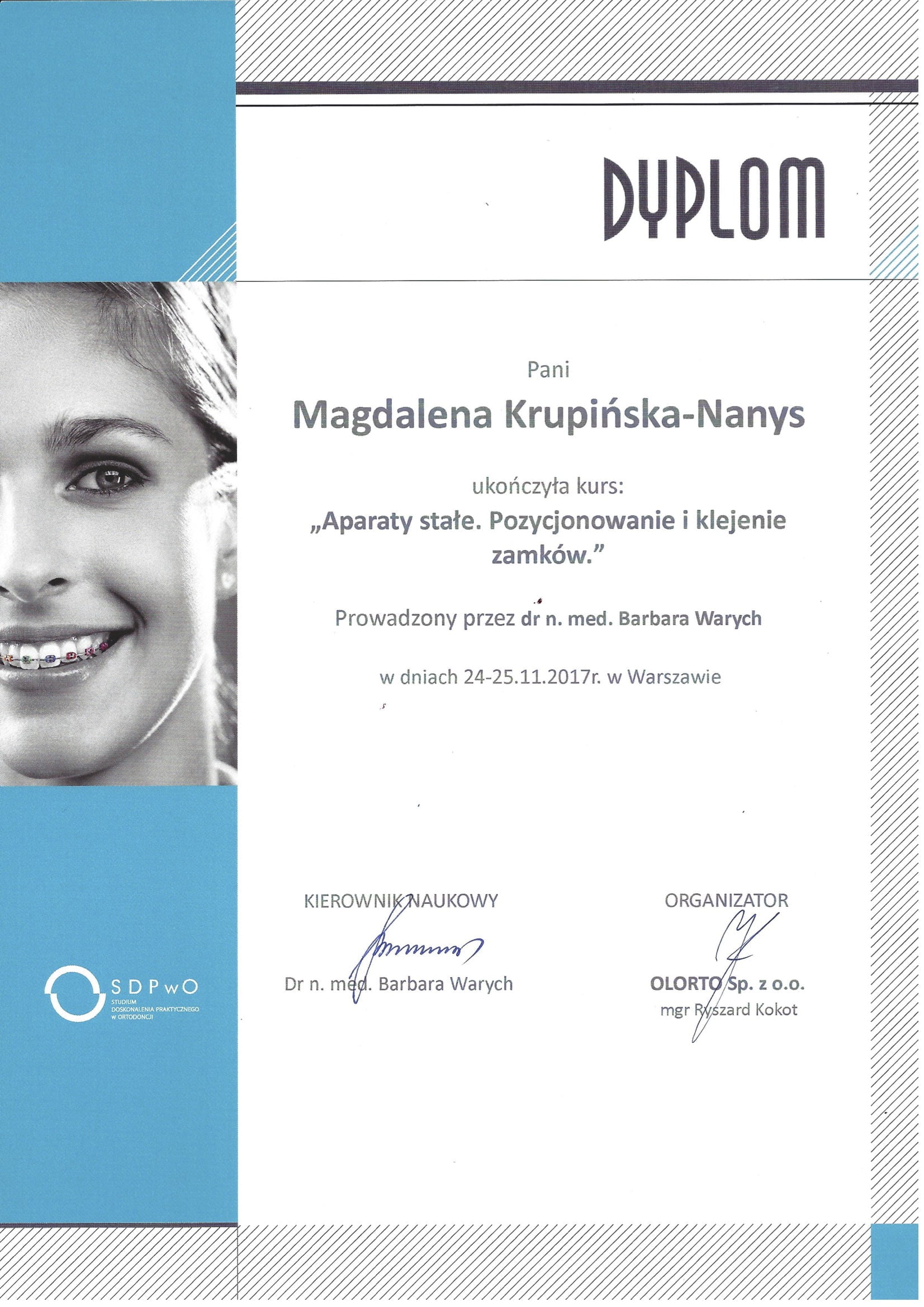 Magdalena Krupińska certyfikat 64