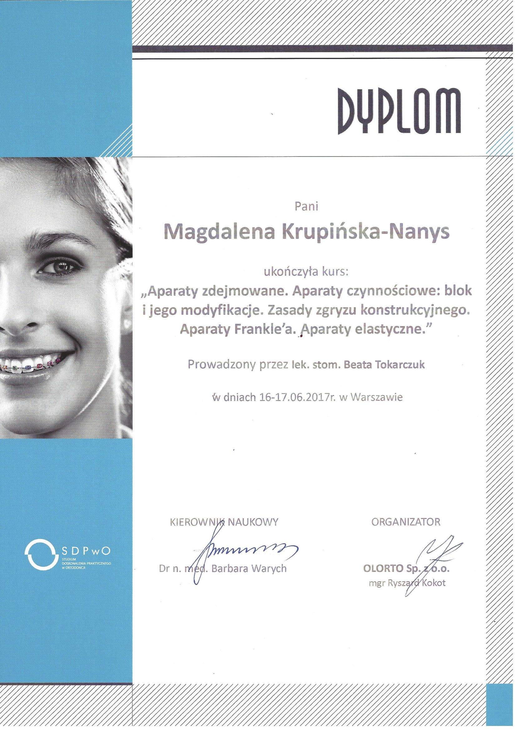 Magdalena Krupińska certyfikat 61