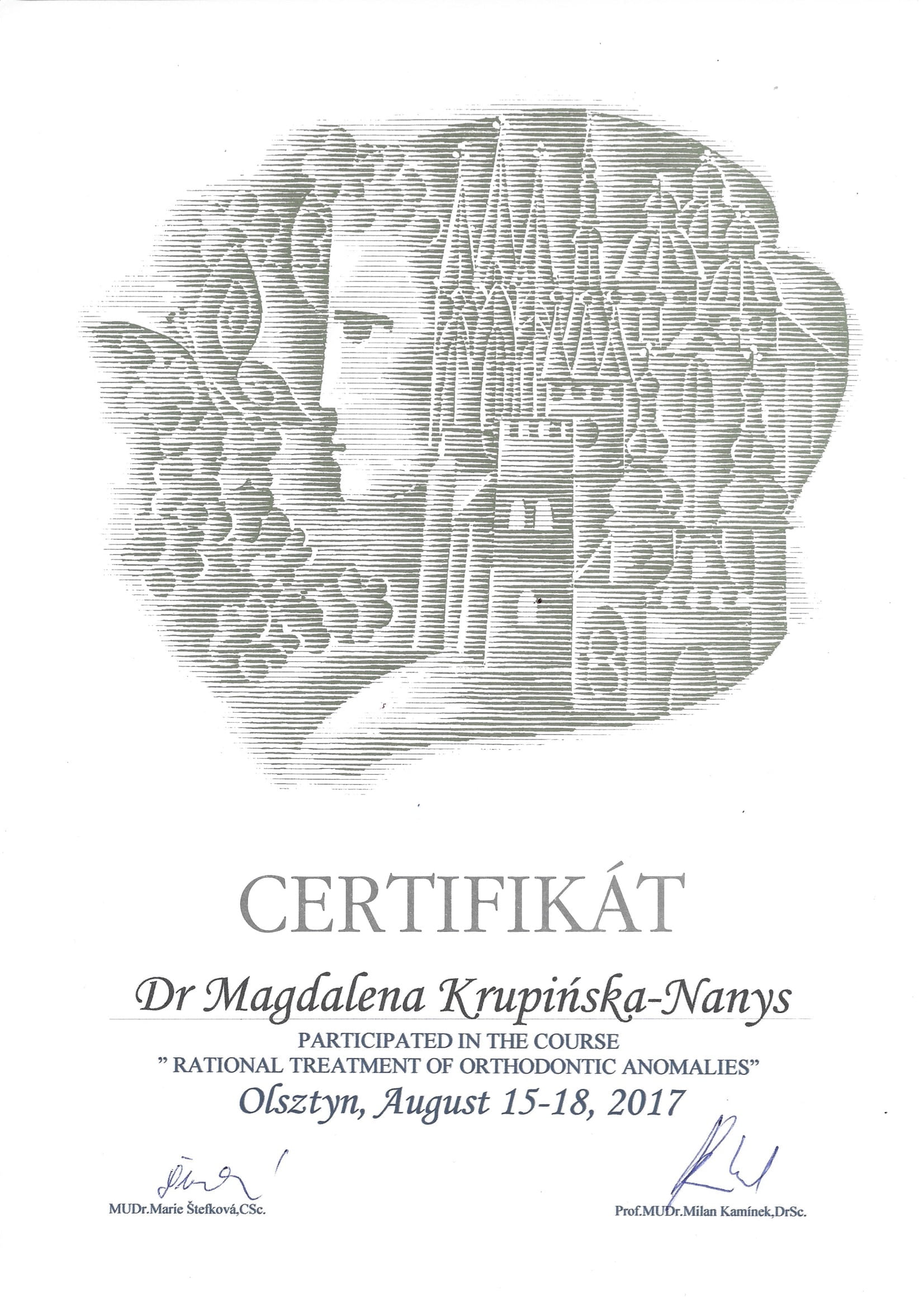 Magdalena Krupińska certyfikat 58