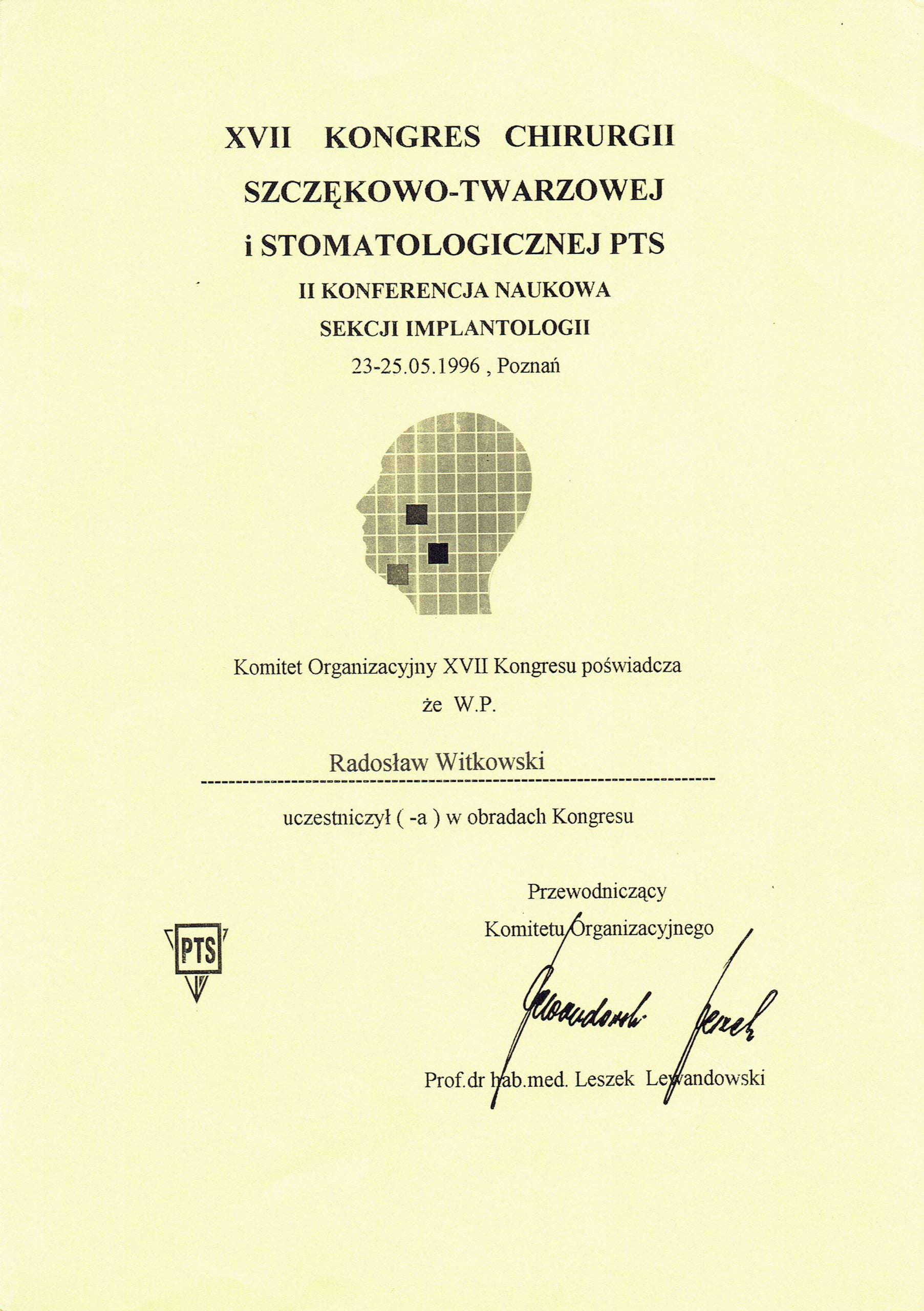 Radosław Witkowski certyfikat 8