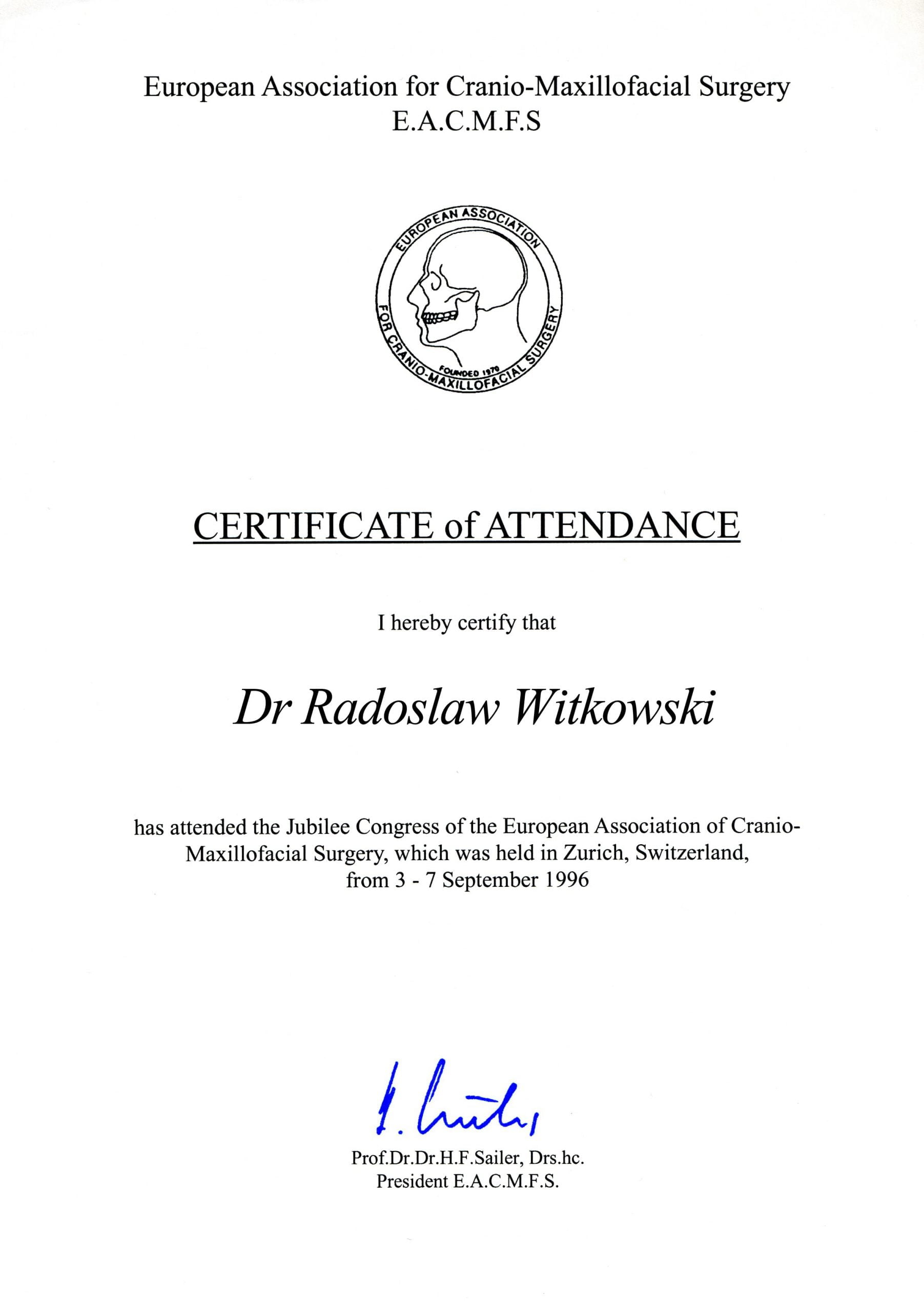 Radosław Witkowski certyfikat 9