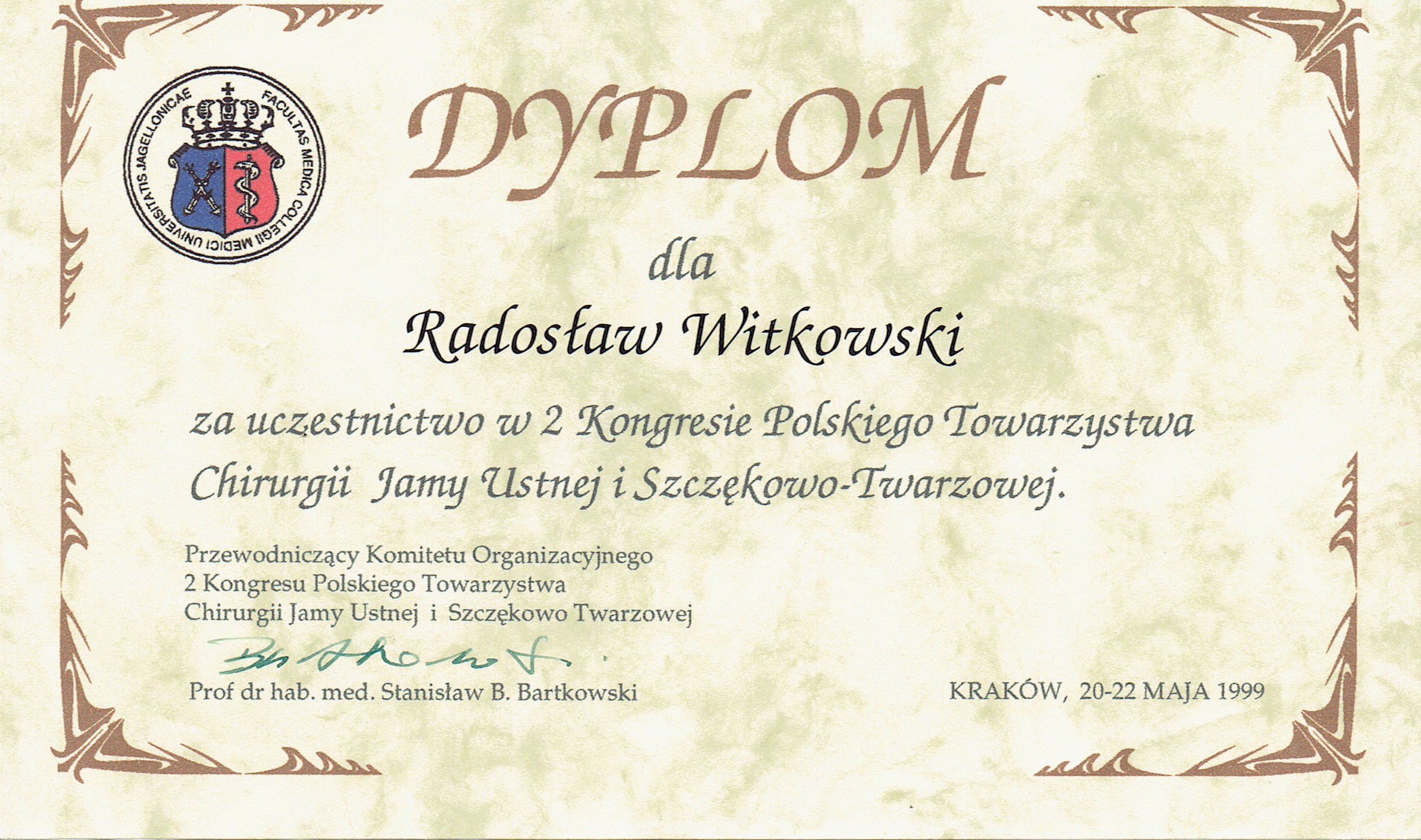 Radosław Witkowski certyfikat 20