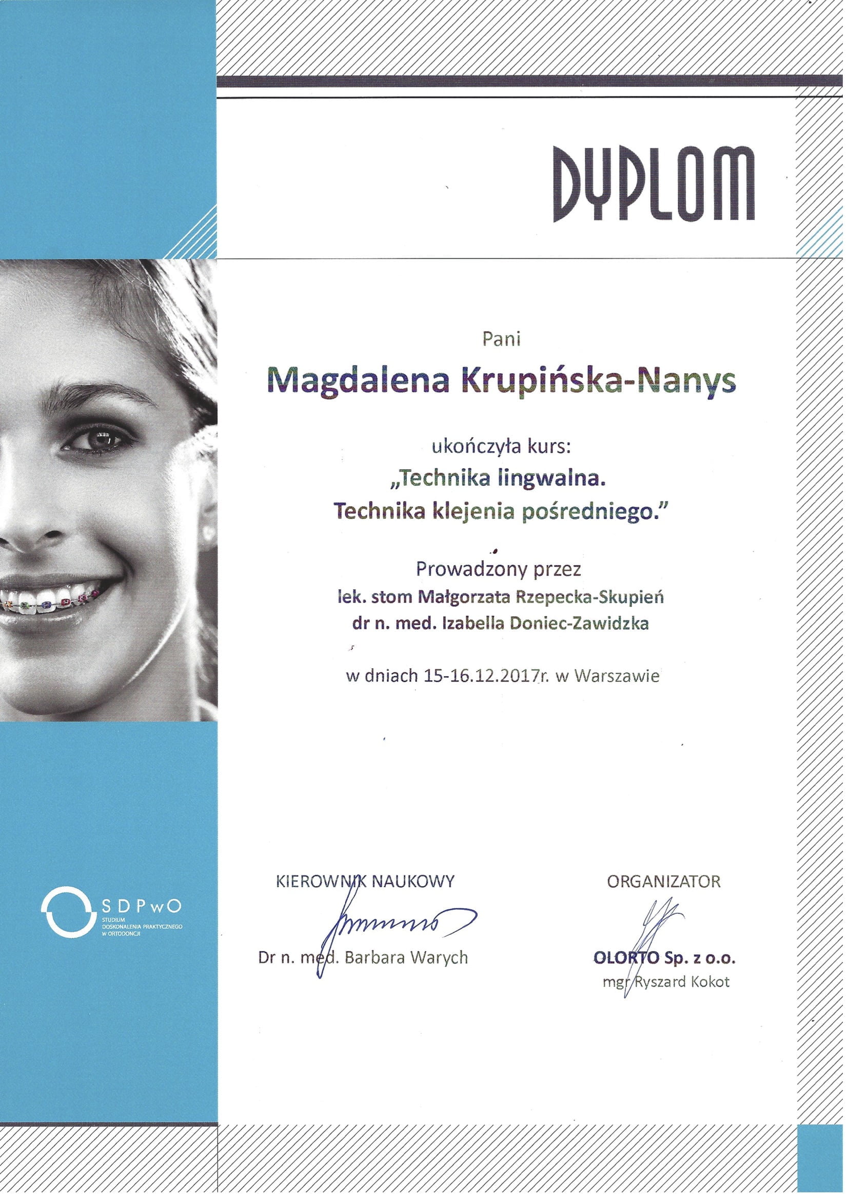 Magdalena Krupińska certyfikat 71