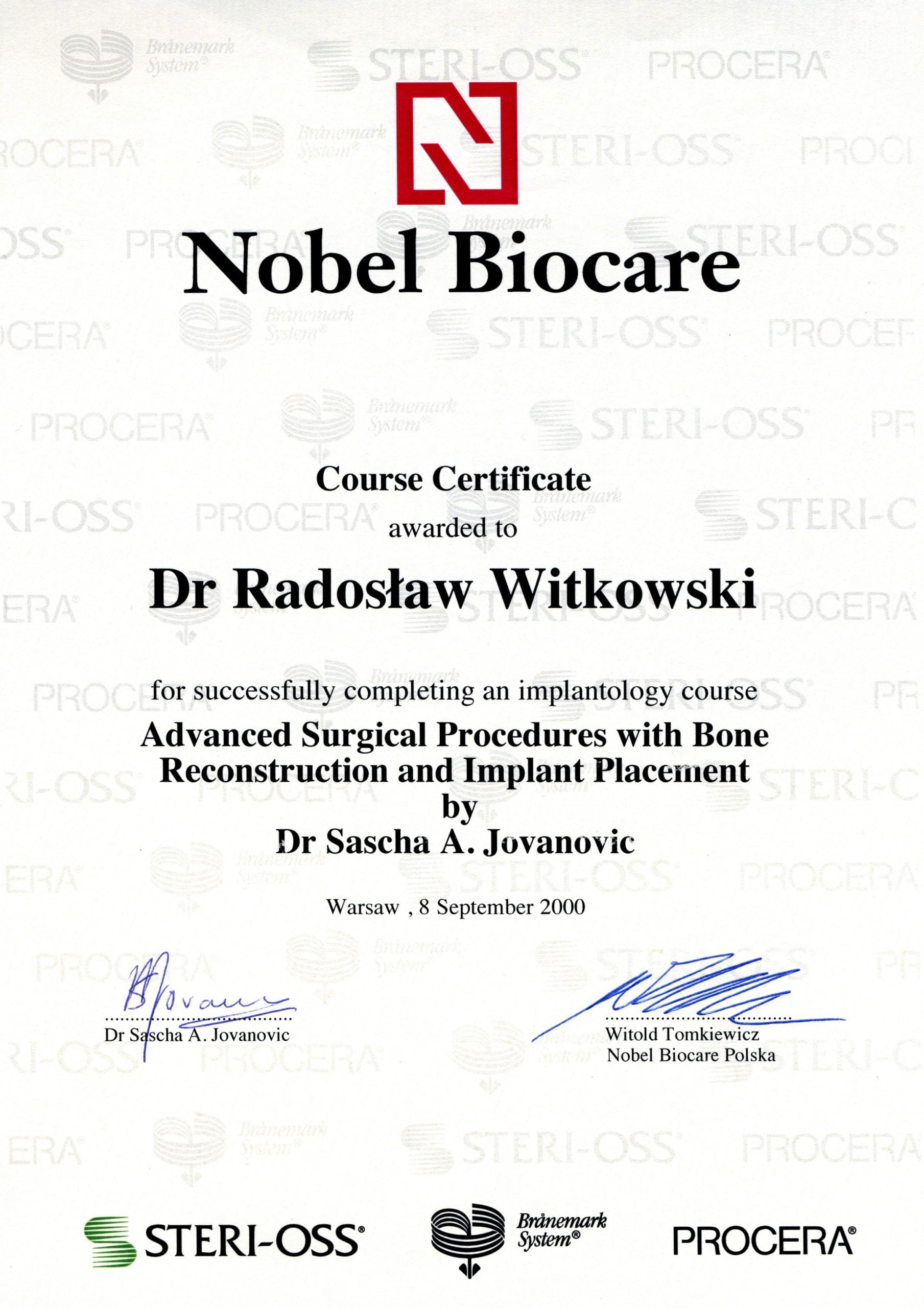 Radosław Witkowski certyfikat 23