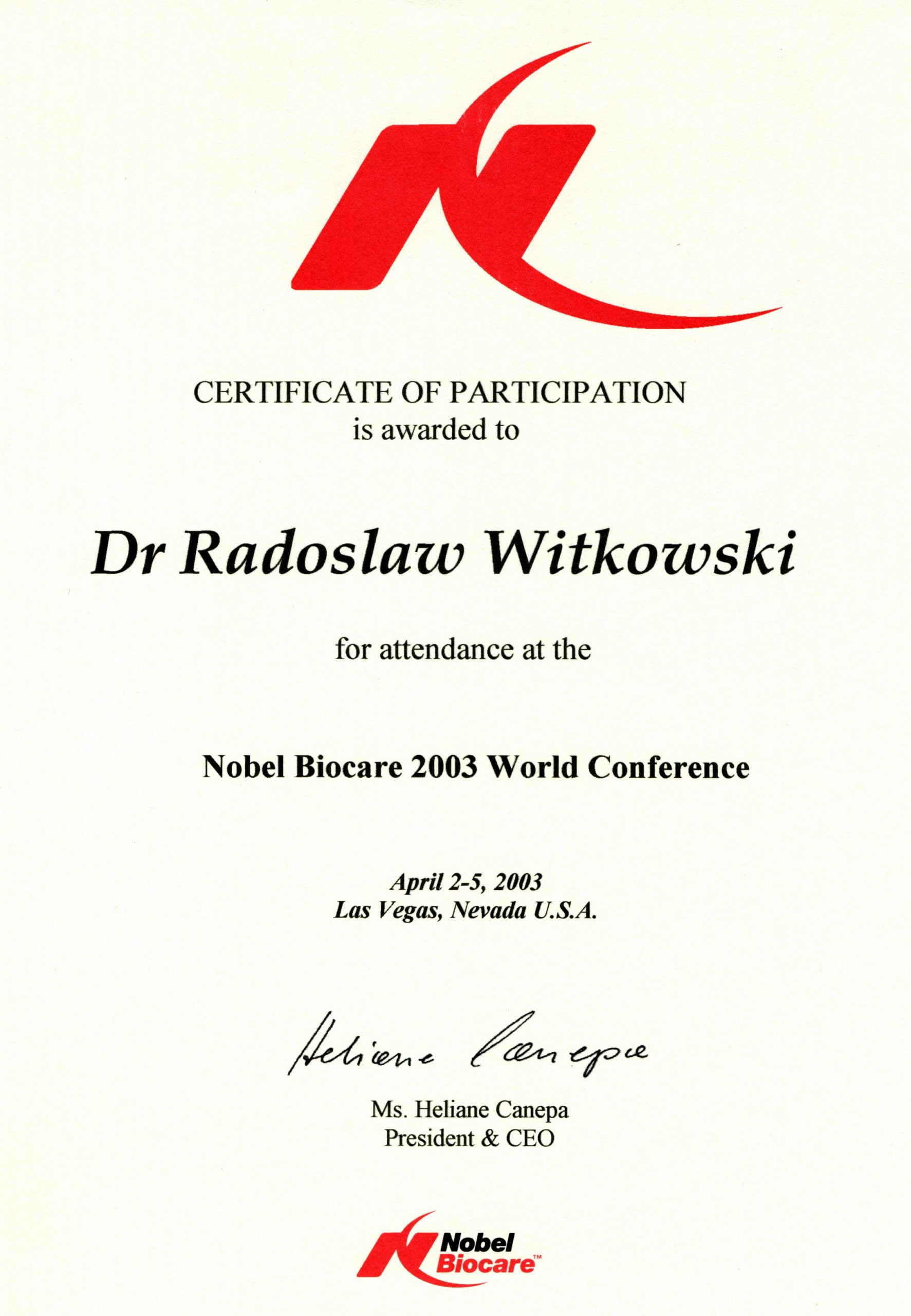 Radosław Witkowski certyfikat 30