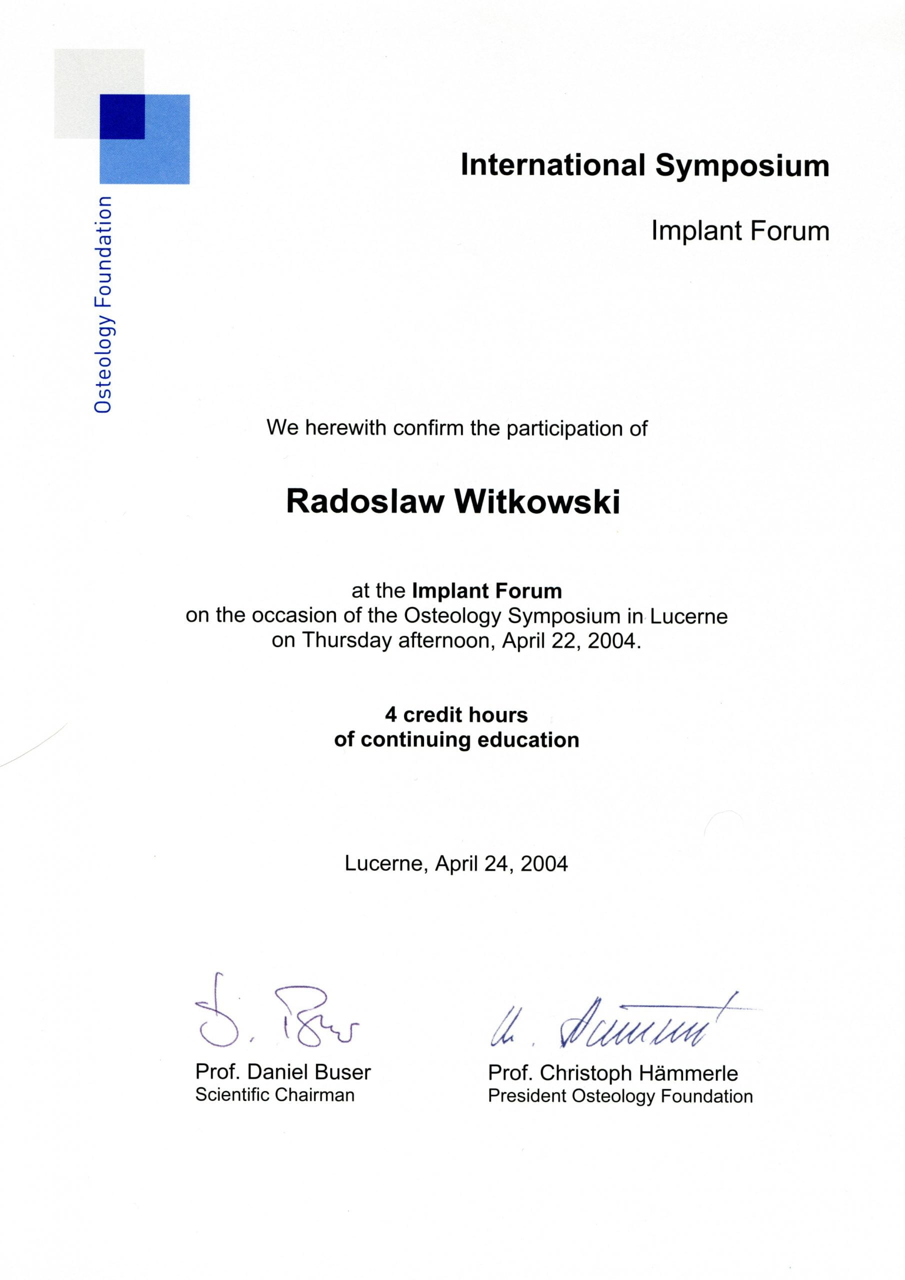 Radosław Witkowski certyfikat 36