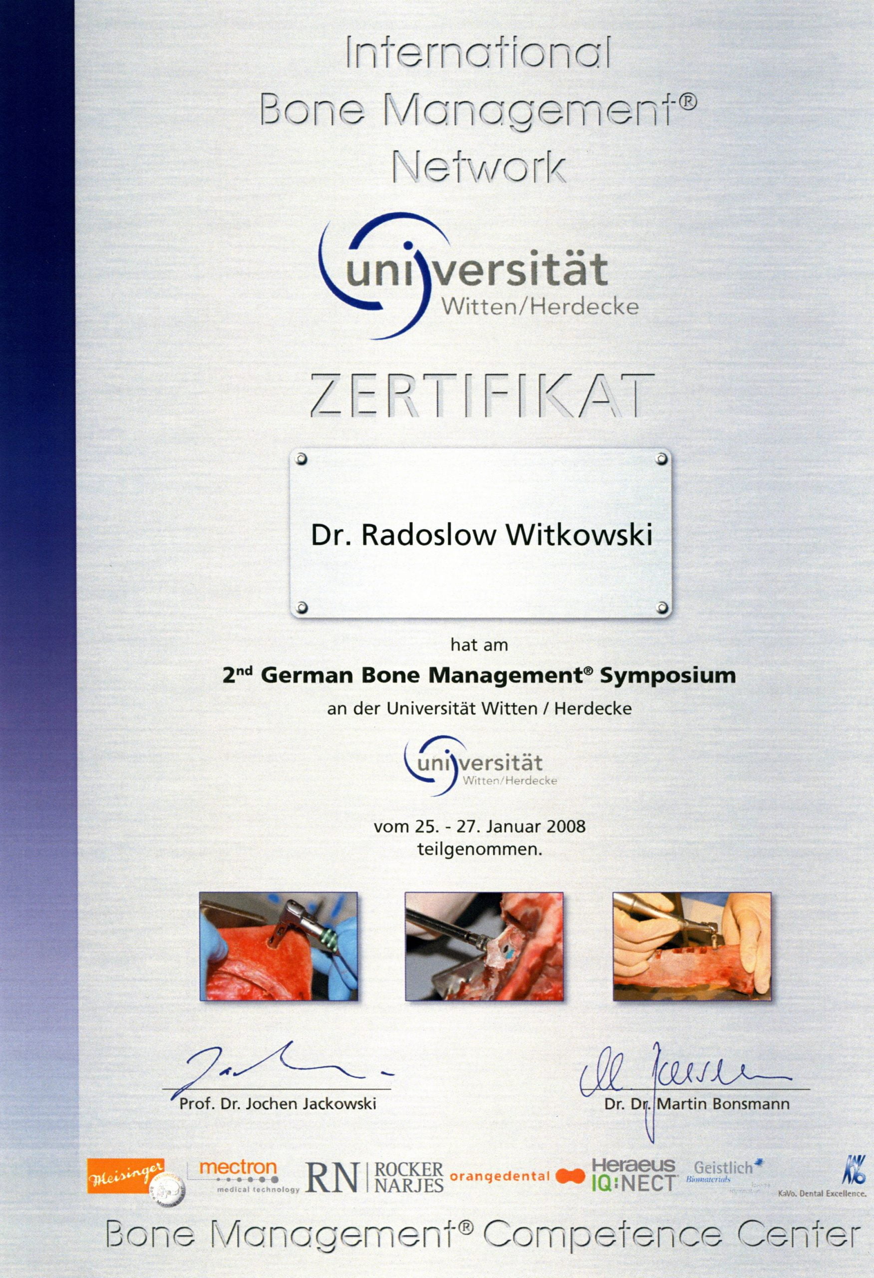 Radosław Witkowski certyfikat 63