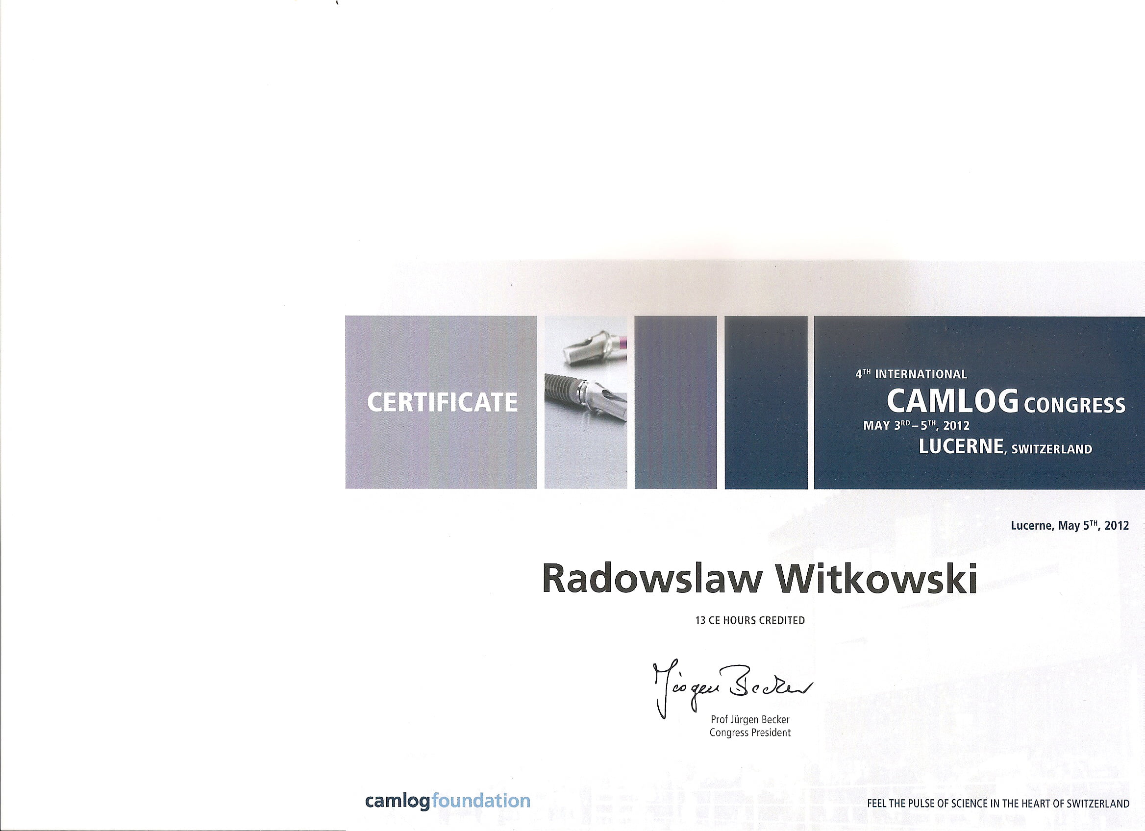 Radosław Witkowski certyfikat 94