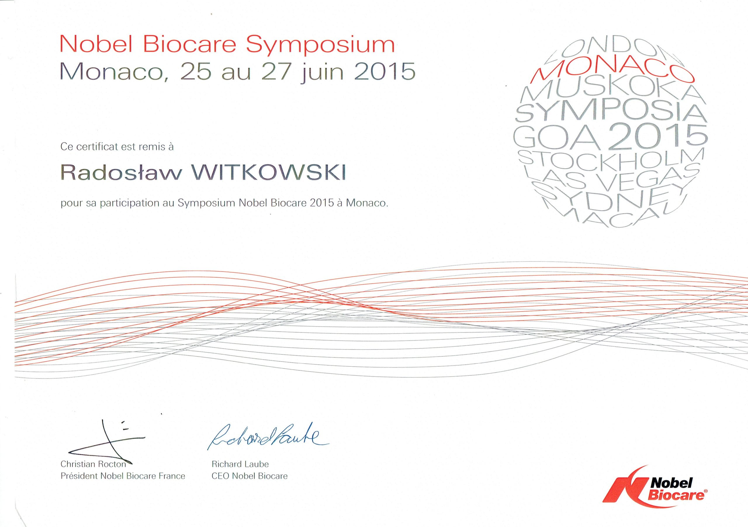 Radosław Witkowski certyfikat 103