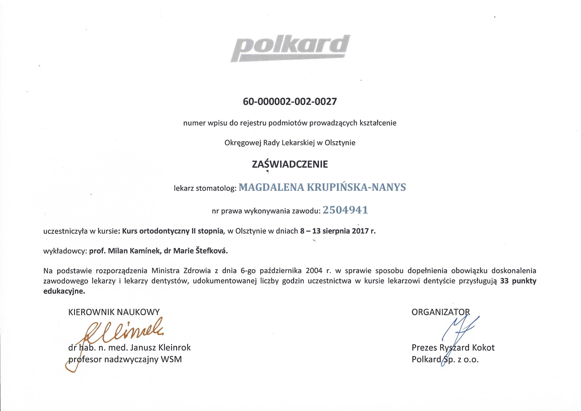 Magdalena Krupińska certyfikat 12