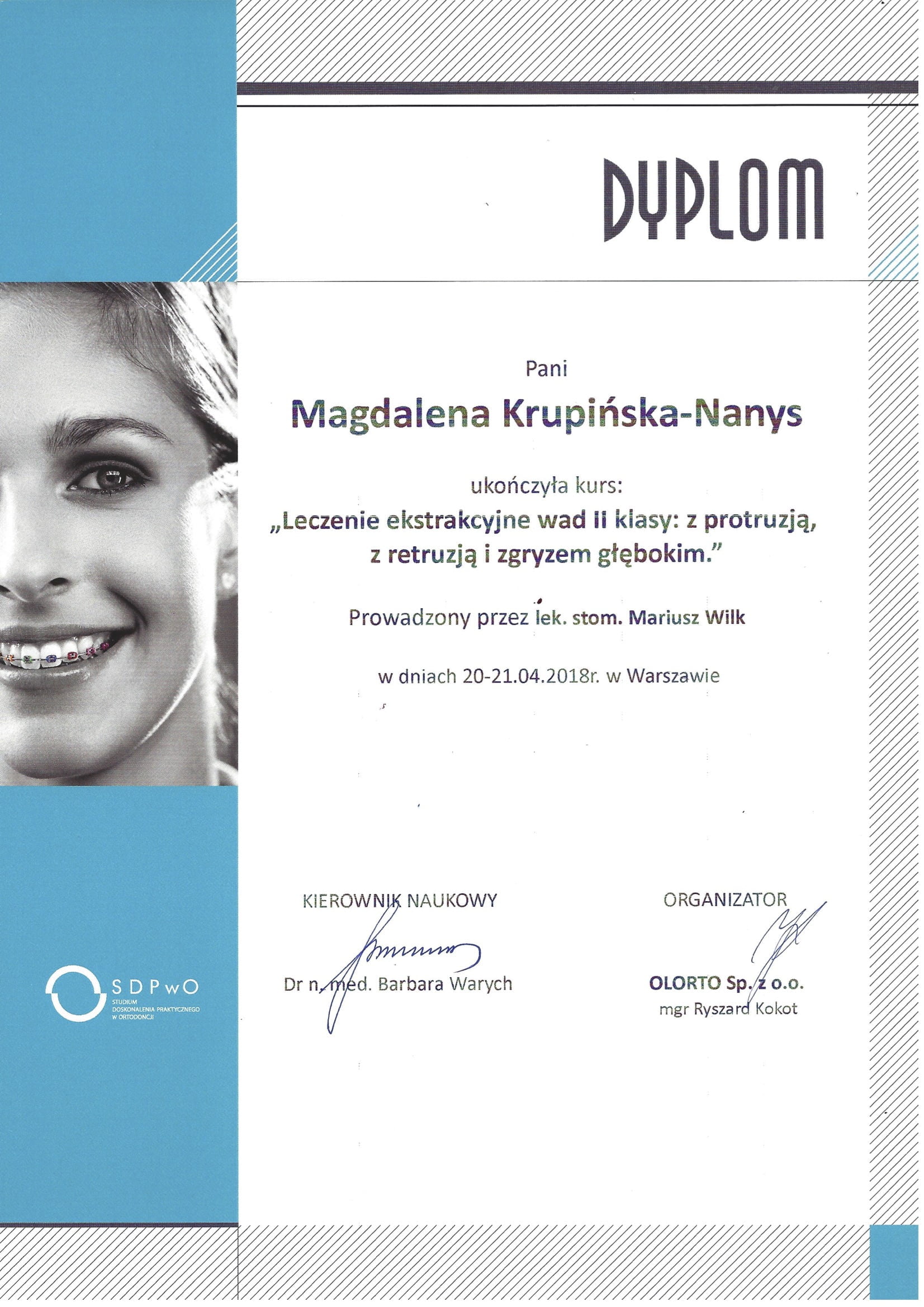 Magdalena Krupińska certyfikat 69
