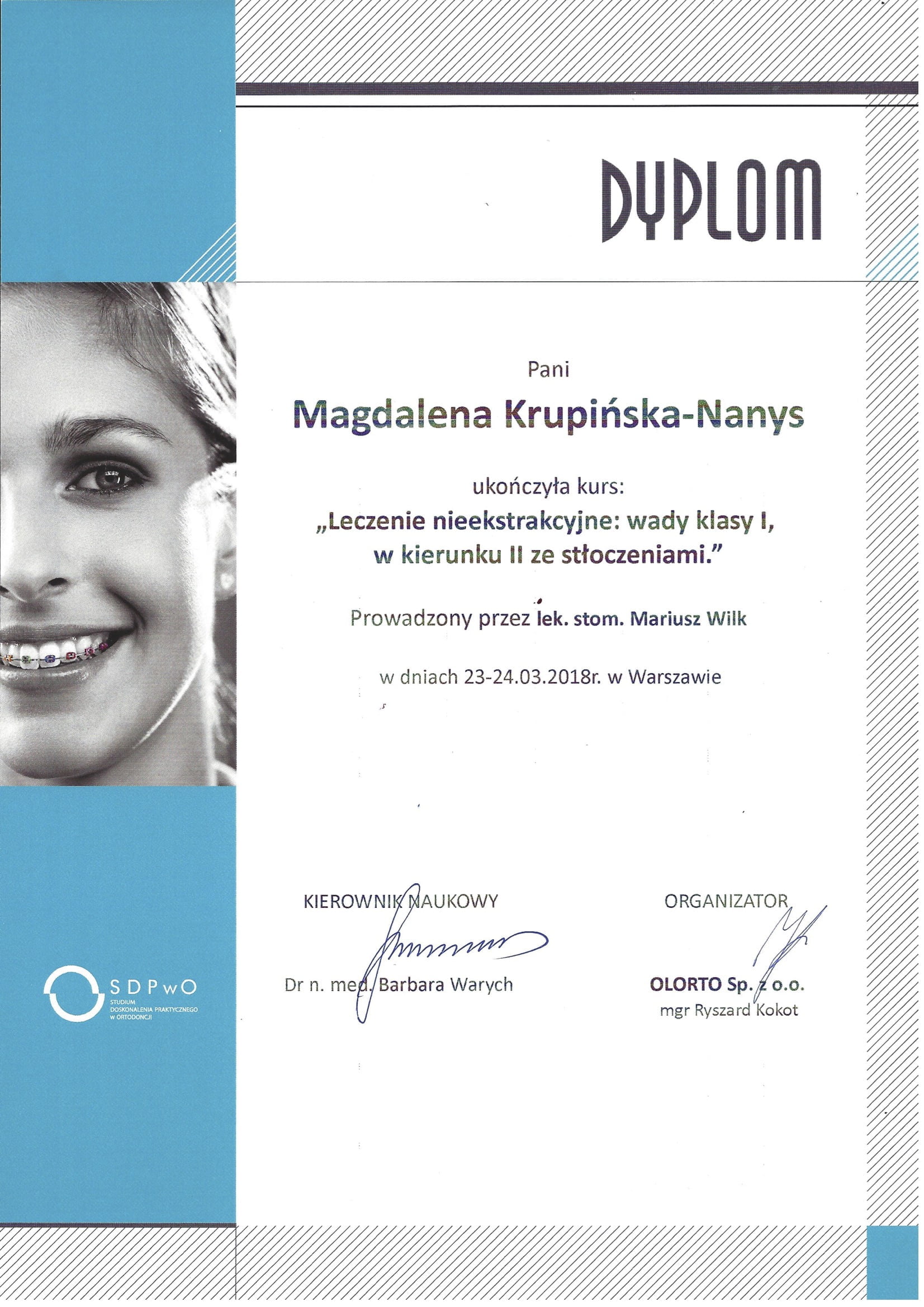 Magdalena Krupińska certyfikat 68