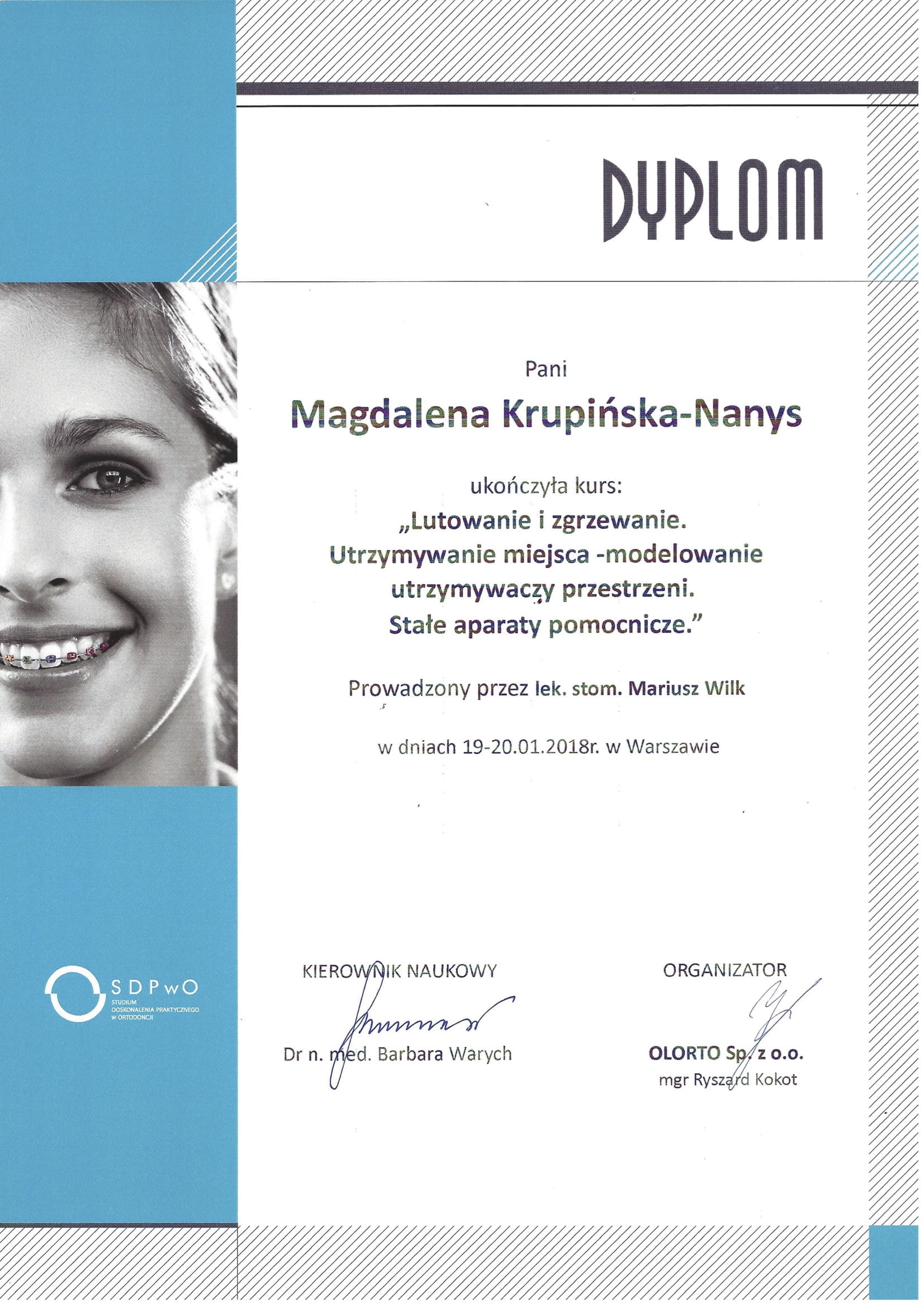 Magdalena Krupińska certyfikat 66
