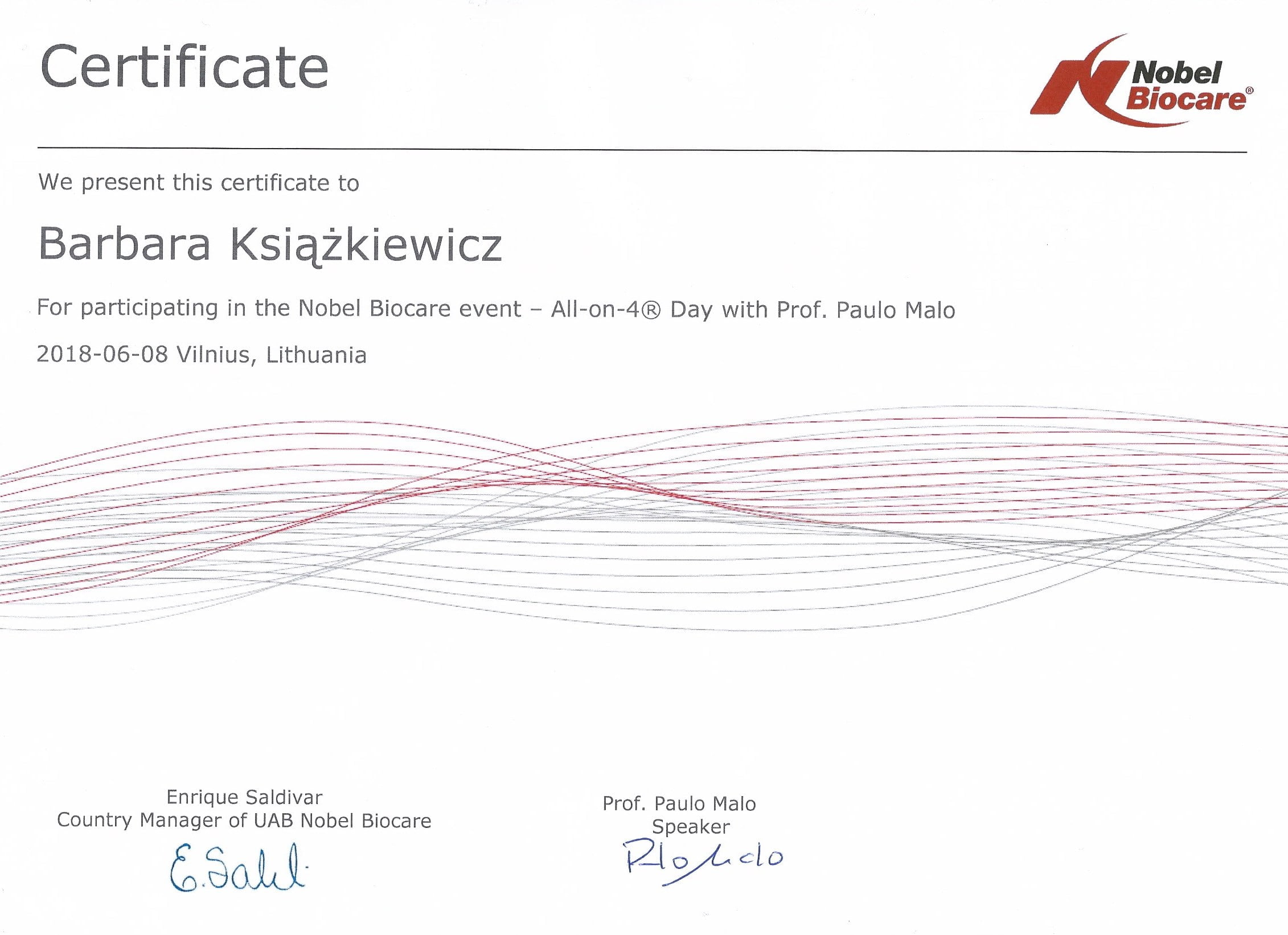 Barbara Książkiewicz-Jóźwiak certyfikat 9