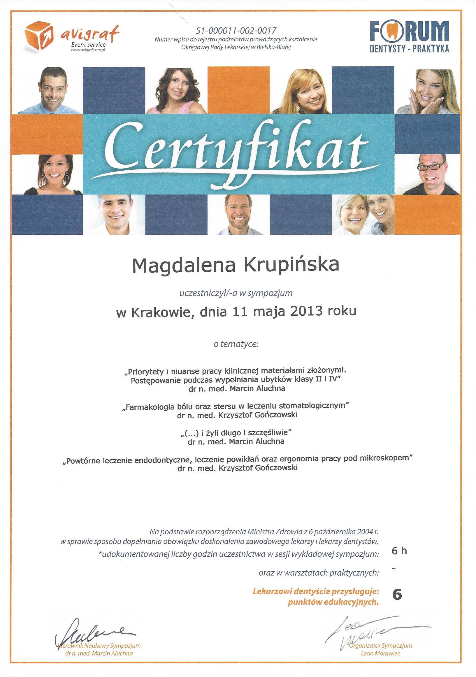 Magdalena Krupińska certyfikat 48
