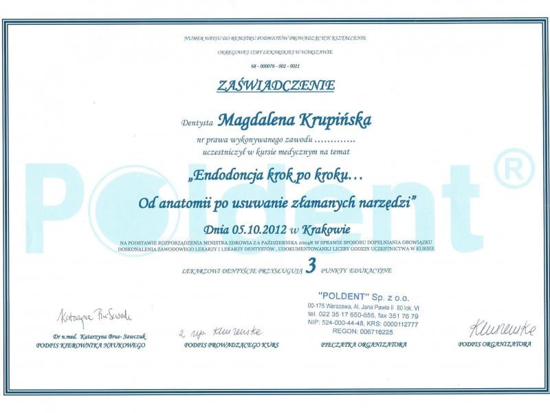 Magdalena Krupińska certyfikat 9