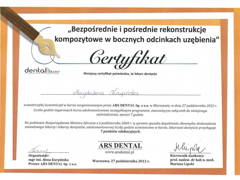 Magdalena Krupińska certyfikat 20