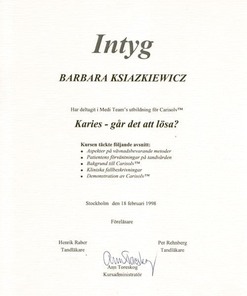 Barbara Książkiewicz-Jóźwiak certyfikat 15