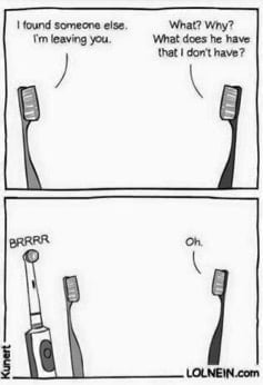 dialog szczoteczki elektrycznej i manualnej